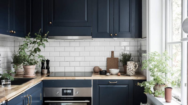 Small Navy Kitchen