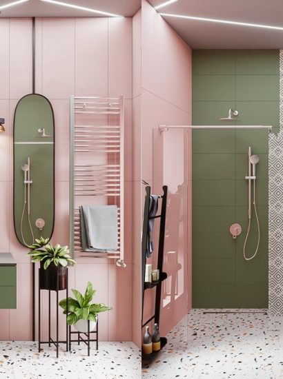 Pink and Green Bathroom