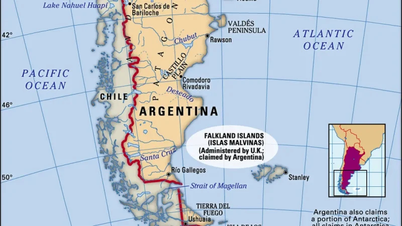 South America Map Falkland Islands