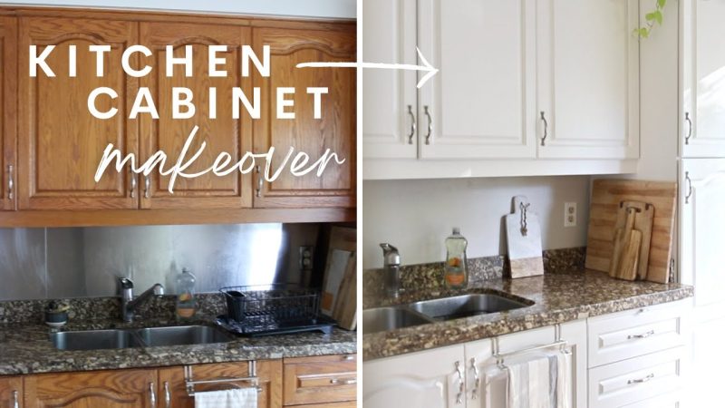 Kitchen cupboard paint before and after